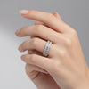 Double Row Zirconia Stainless Steel Ring