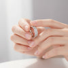 Double Row Zirconia Stainless Steel Ring