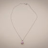 Pink Butterfly Stainless Steel Necklace with Zirconia