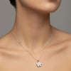 Elegant Floral Sparkle Necklace – Timeless Charm in White Stainless Steel