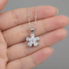 Elegant Floral Sparkle Necklace – Timeless Charm in White Stainless Steel