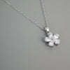 Elegant Floral Sparkle Necklace – Timeless Charm in White Stainless Steel