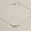 Radiant Floral Necklace – Graceful Sparkle in White Stainless Steel