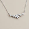 Radiant Floral Necklace – Graceful Sparkle in White Stainless Steel