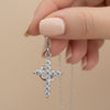 Crowned Cross Necklace – Feminine Grace in White Stainless Steel