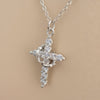 Crowned Cross Necklace – Feminine Grace in White Stainless Steel