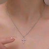 Stainless Steel Rhinestone Cross Necklace