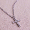 Stainless Steel Rhinestone Cross Necklace