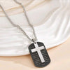 Stainless Steel Men’s “Our Father” Verse Necklace with Cross