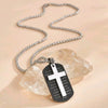 Stainless Steel Men’s “Our Father” Verse Necklace with Cross