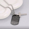 Stainless Steel Men’s “Our Father” Verse Necklace with Cross