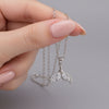 Sparkling Whale Tail Pendant Necklace
