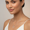 Circular White Zirconia Stainless Steel Necklace