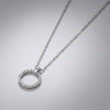 Circular White Zirconia Stainless Steel Necklace