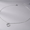 Circular White Zirconia Stainless Steel Necklace