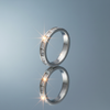 Baguette Zirconia Stainless Steel Ring on gloss mirror surface