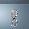 Zirconia Stainless Steel Ring on gloss mirror surface