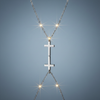 Small Cross Stainless Steel Necklace – Blue-Grey Gloss