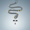 Men's Stainless Steel Cross Necklace – Stylish & Protective – Blue-Grey Gloss