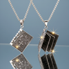 Engraved Verse Pendant Necklace – Blue-Grey Gloss