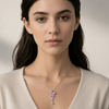 Stainless Steel Purple Butterfly Necklace