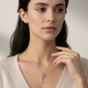 Stainless Steel Purple Butterfly Necklace