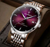 POEDAGAR Men’s Purple Dial Stainless Steel Watch