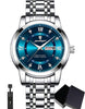 POEDAGAR 936 Men’s Stainless Steel Watch – Blue Dial