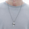 Men’s Stainless Steel Necklace – Cross + Ring