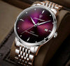 POEDAGAR Men’s Purple Dial Stainless Steel Watch
