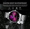 POEDAGAR Men’s Purple Dial Stainless Steel Watch
