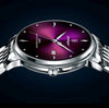 POEDAGAR Men’s Purple Dial Stainless Steel Watch