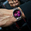 POEDAGAR Men’s Purple Dial Stainless Steel Watch